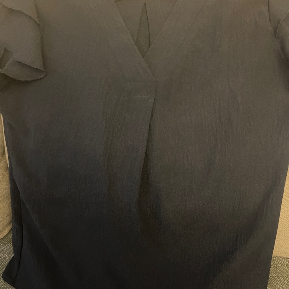 Black Cap Sleeve Wrap Blouse